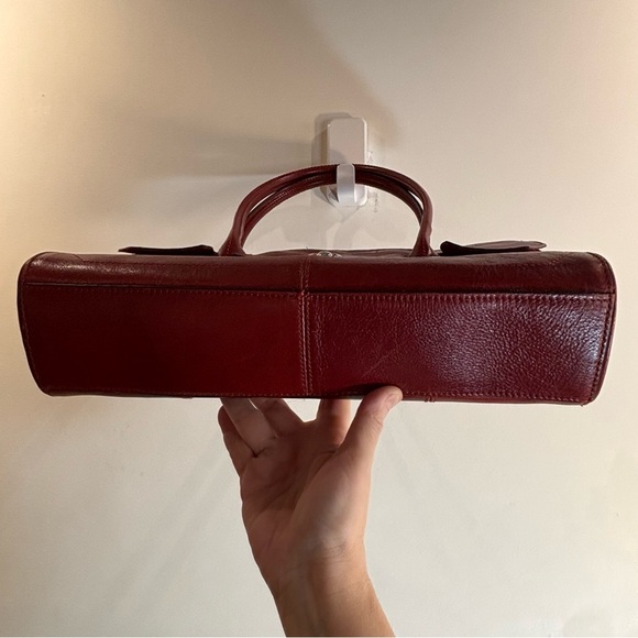 WILSON LEATHER Red Leather Handbag Shoulder Bag Zipper Magnetic Closure Purse - Picture 6 of 9